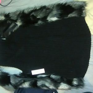Faux fur sweater vest